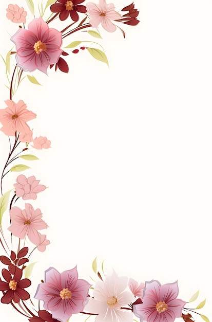 pink flowers on a white background