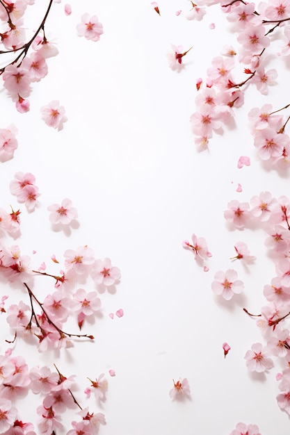 pink flowers on a white background