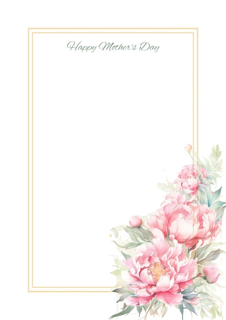 Pink flowers with a green border on a white background