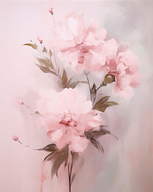 Pink Flowers with Green Leaves in the Background