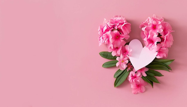 Pink flowers with a heart on the top