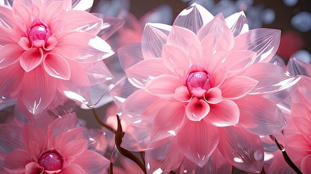 Pink flowers with a pink background