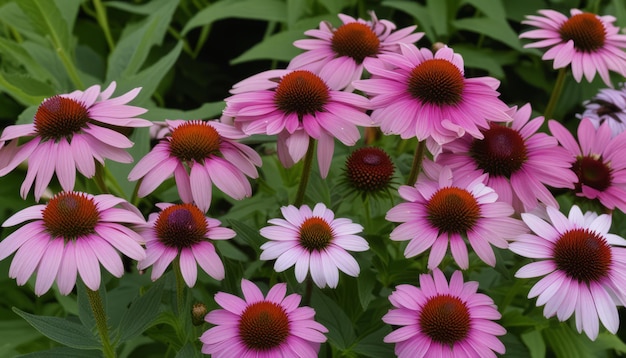 写真 ピンクの花と紫の中心