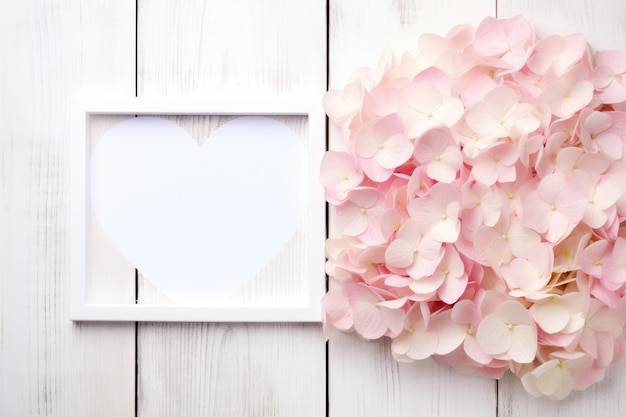 pink flowers on a wooden background.