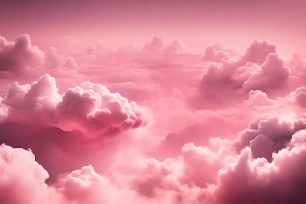 핑크 솜털 구름 배경
