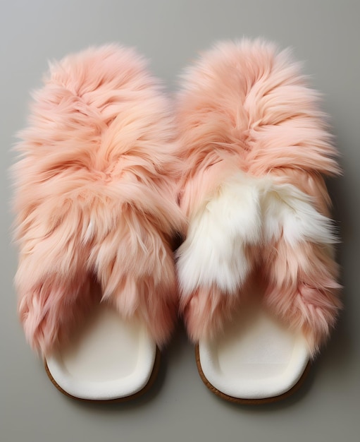 pink fluffy slippers