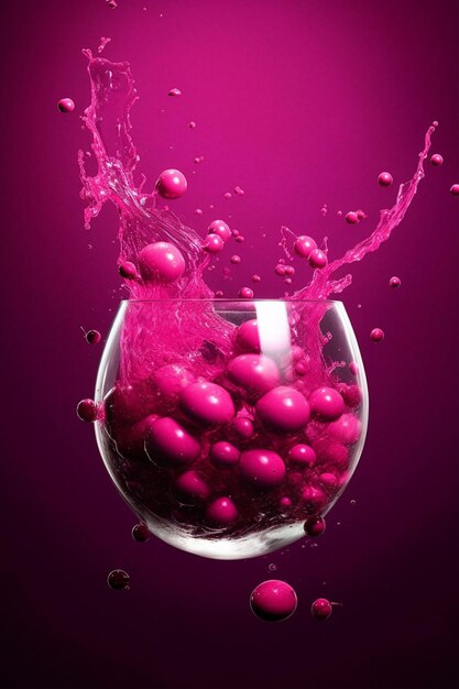 Photo a pink fluid art background