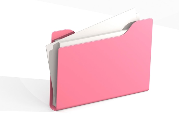 Photo pink folder for document storage