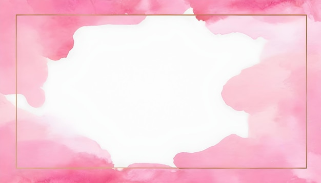 Фото Розовая рамка акварельный рисунок фона