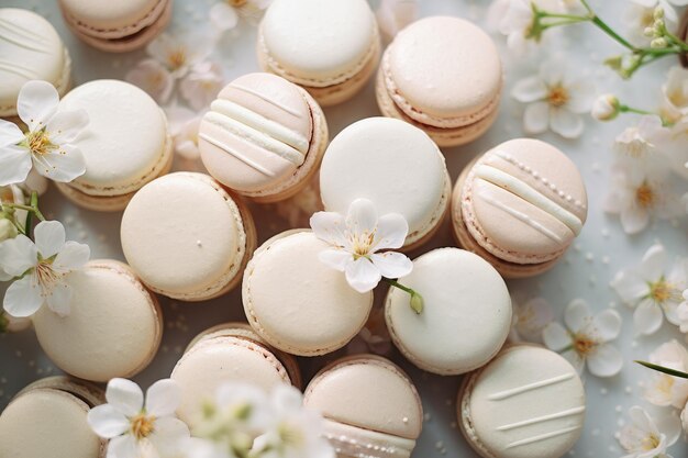 Photo pink french macarons