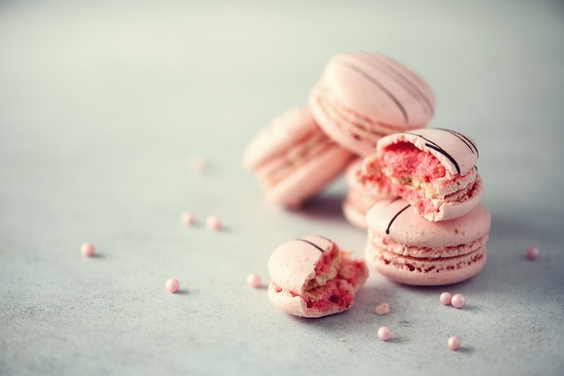 Pink french macaroons. 