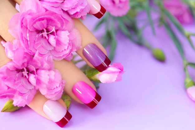 Pink French manicure