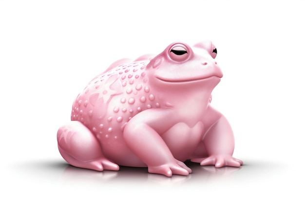 Pink frog isolated on white background File contains clipping path