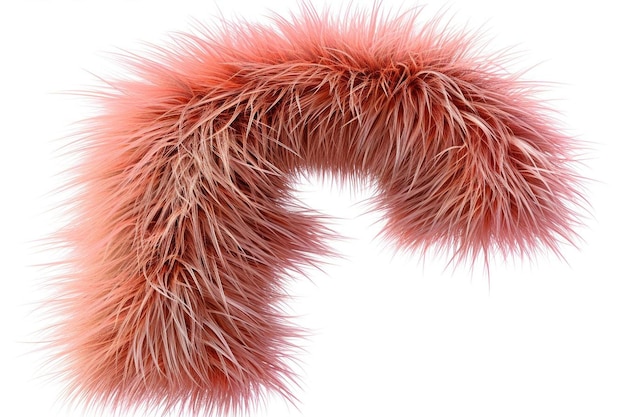 Photo pink fur alphabet furry letter f isolated