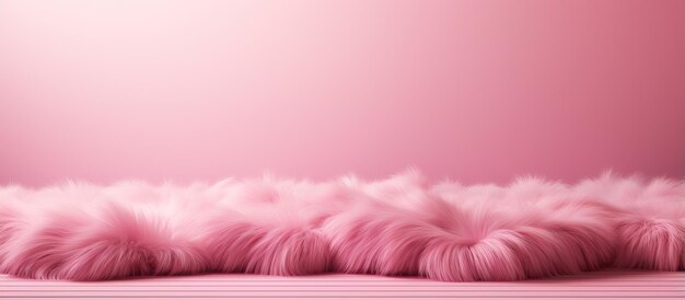 A pink fur carpet in isolation