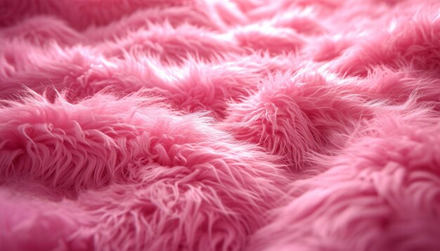 Photo pink fur texture top view pink sheepskin background fur pattern texture of pink shaggy fur wool