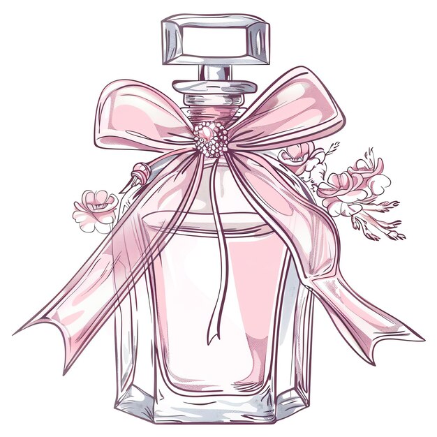 Photo pink garden watercolor perfume