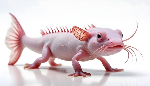 Photo a pink gecko with a piece of food in its mouth