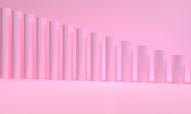 Pink Geometric shape scene minimal