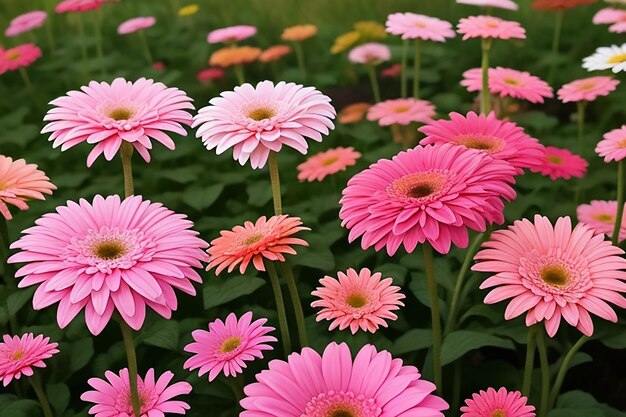 Фото Розовый цветок герберы в саду
