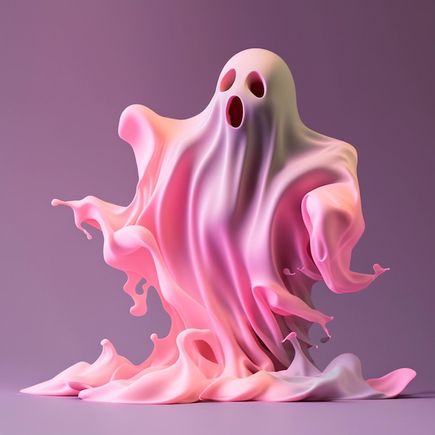 Pink ghost made out of paint