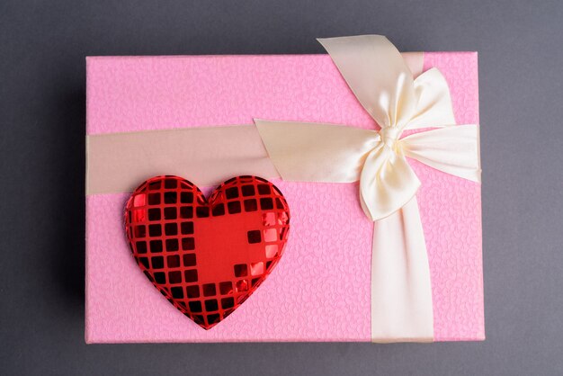 Pink Gift Box on Gray