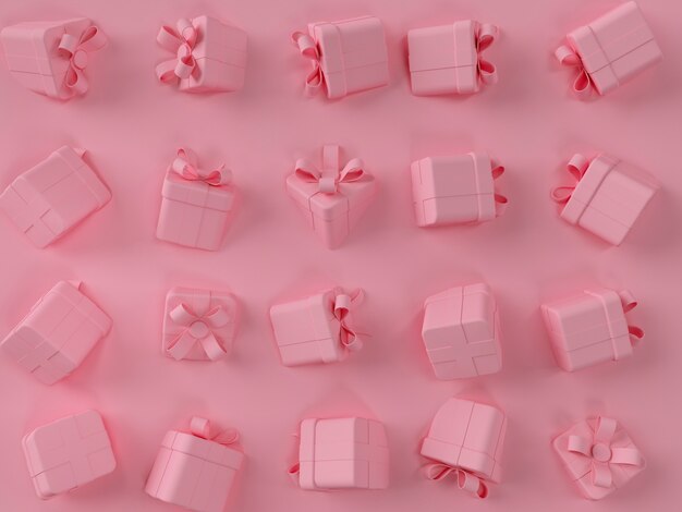 pink gift box scene