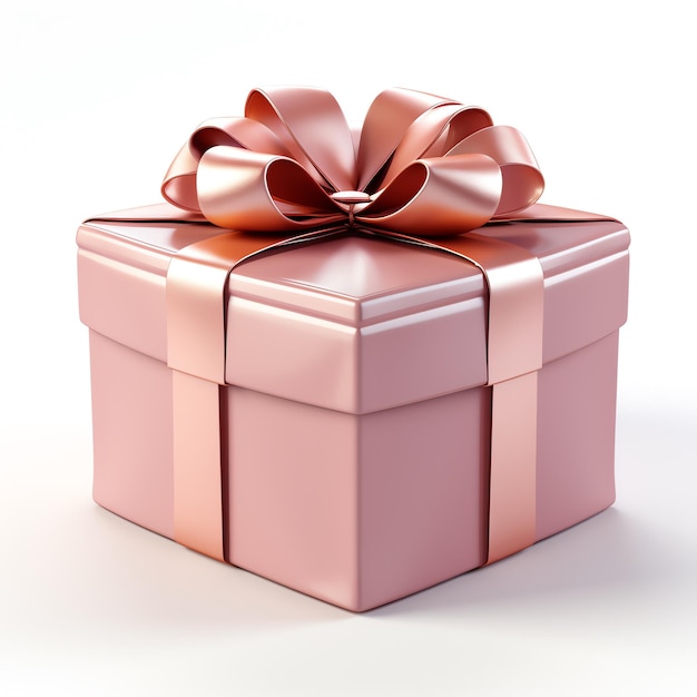 a pink gift box with a bow