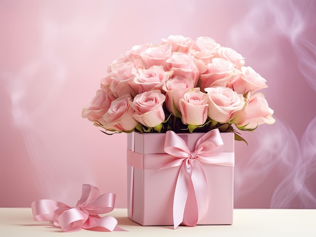 Розовая подарочная коробка
