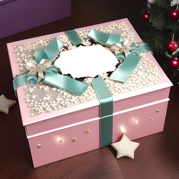 Photo pink gift box