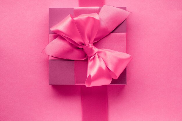 Pink gift boxes feminine style flatlay background