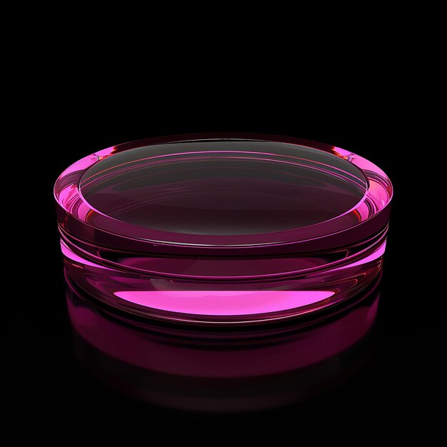 Photo a pink glass ring with a pink liquid in it