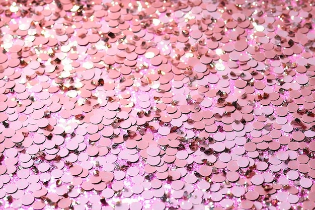 Pink glitter background with a heart shaped pattern