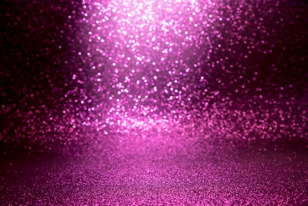 Photo pink glitter vintage lights background