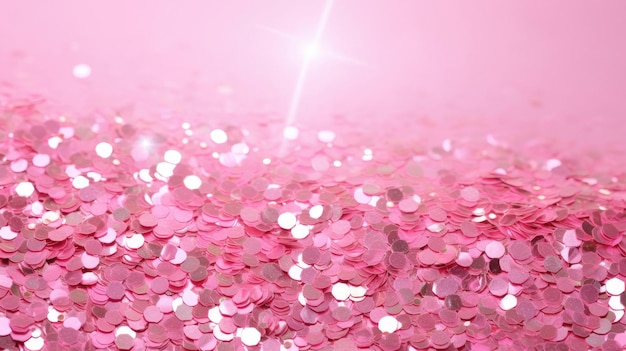 Pink glitters in a pink background