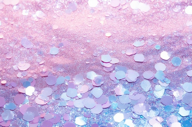 Photo pink glitters in a pink background