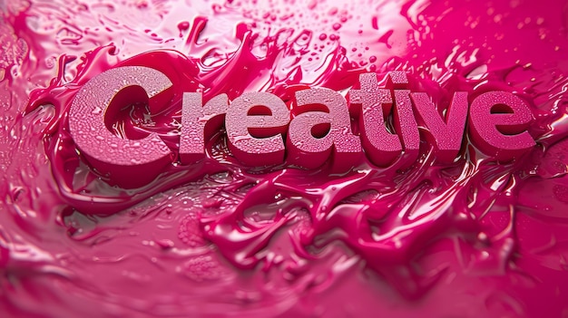 Foto poster d'arte concettuale di pink glossy surface creativity