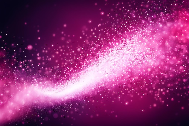 Photo pink glowing particles on dark abstract background