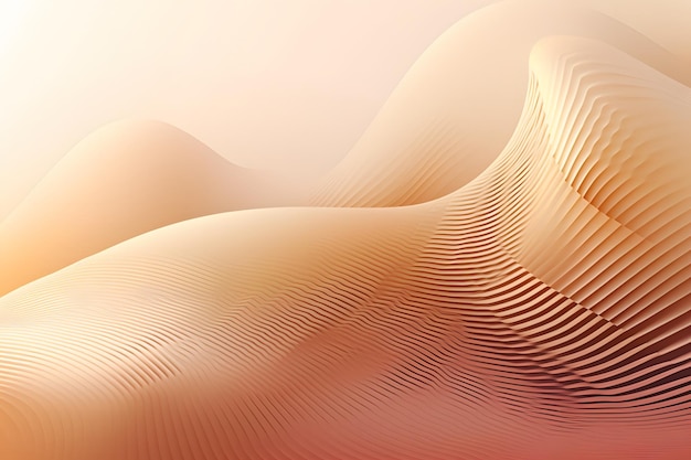 A pink and gold background with waves and lines.