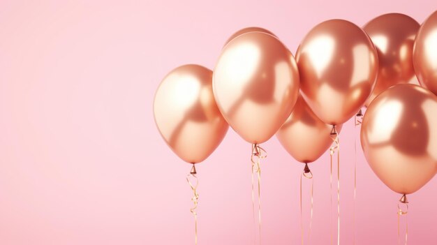 pink and gold balloons for party and celebration ai