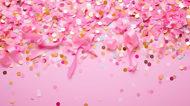 Pink and gold confetti background