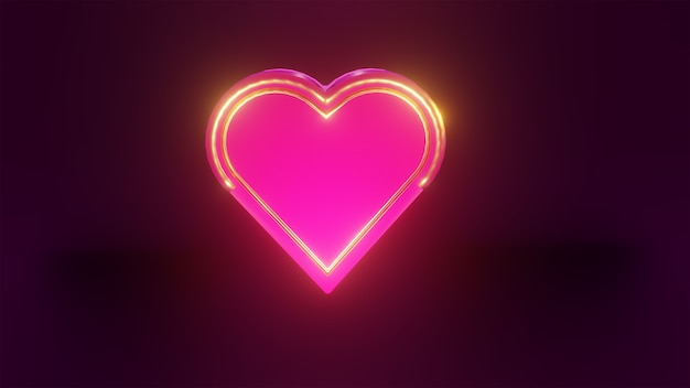 Photo pink and gold hearts in 3d rendering concept for valentine's day design elements