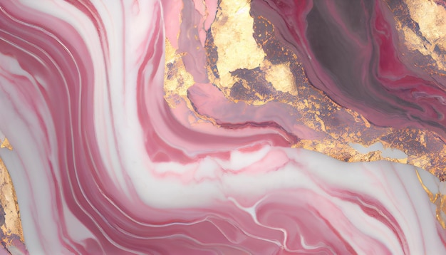 A pink and gold marble background with a gold glow.