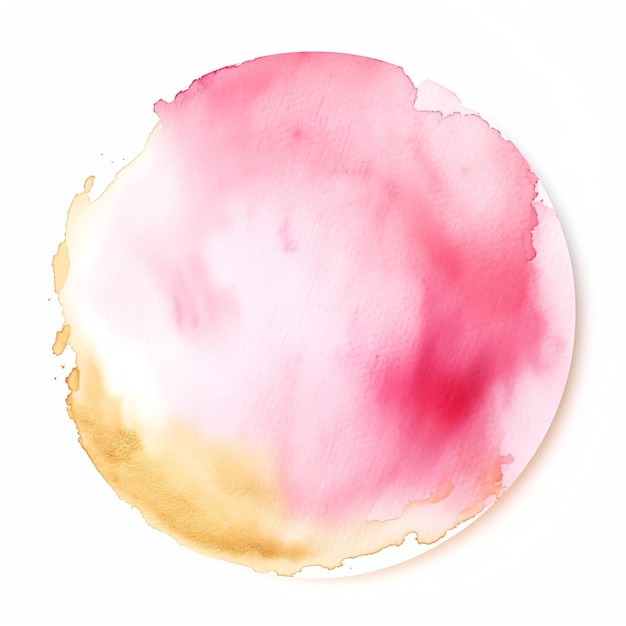 Photo pink and gold watercolor circle