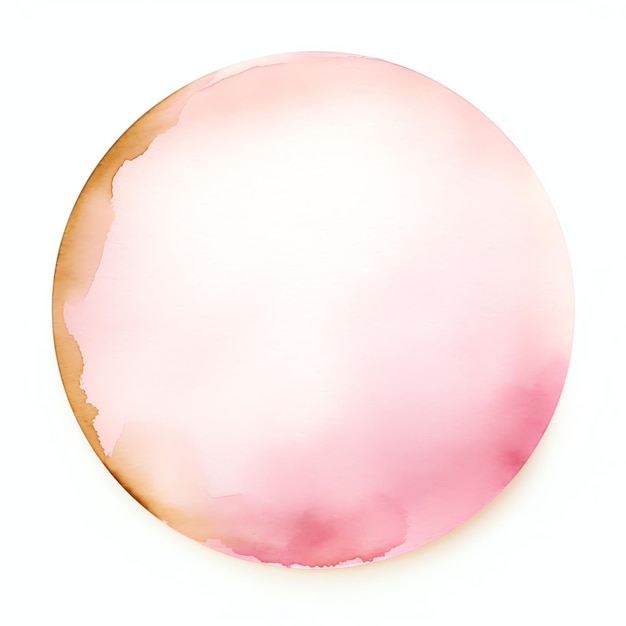 Photo pink and gold watercolor circle