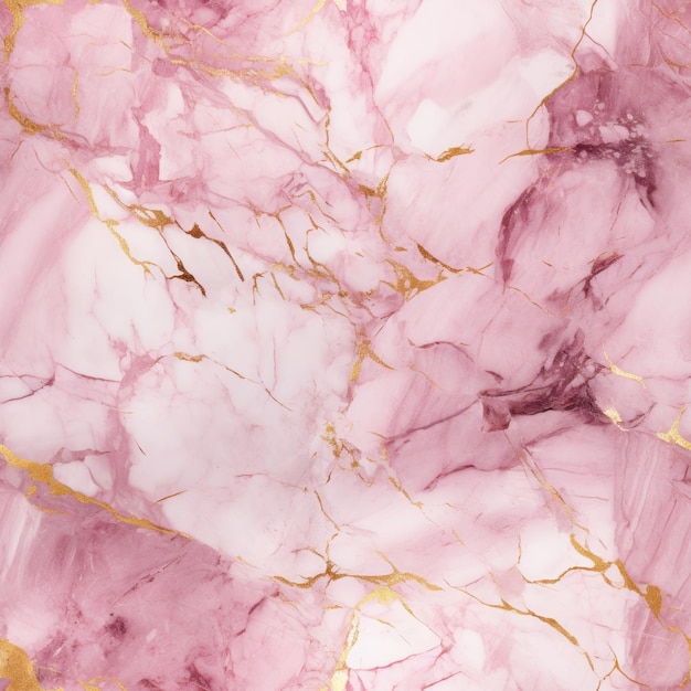 Pink and Golden Marble Rock Texture Tile AI Generated