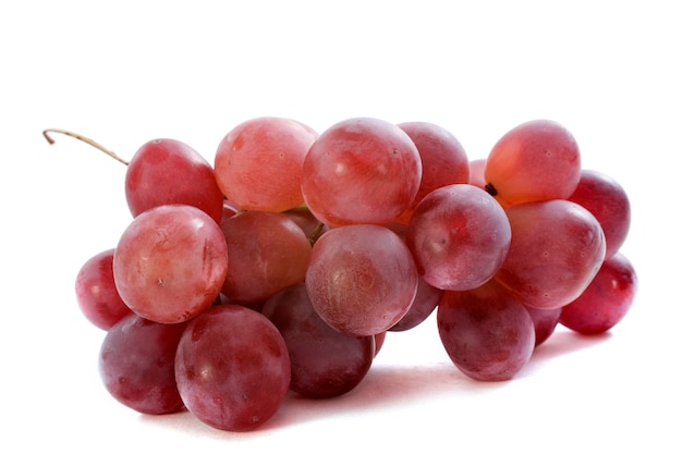 Pink grapes on white