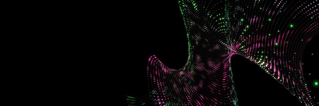 pink and green abstract on black background banner