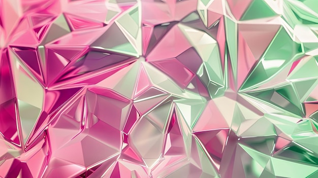 Photo pink and green abstract diamond background