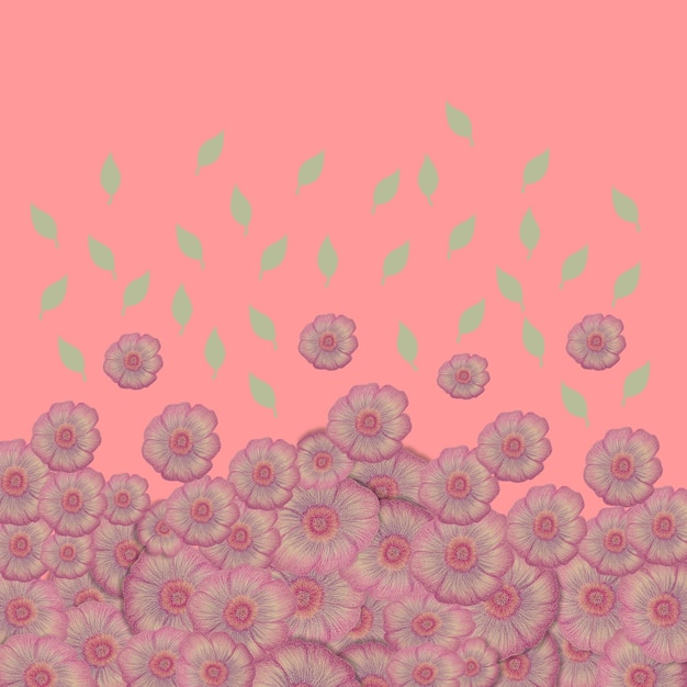 pink and green floral print illustration